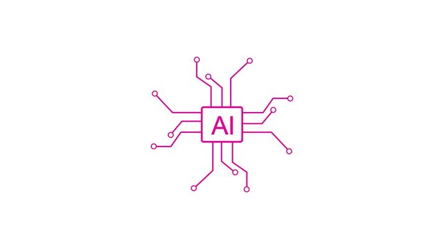 computer processor icon, simple logotype CPU icon animation.