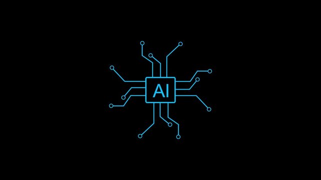 computer processor icon, simple logotype CPU icon animation.