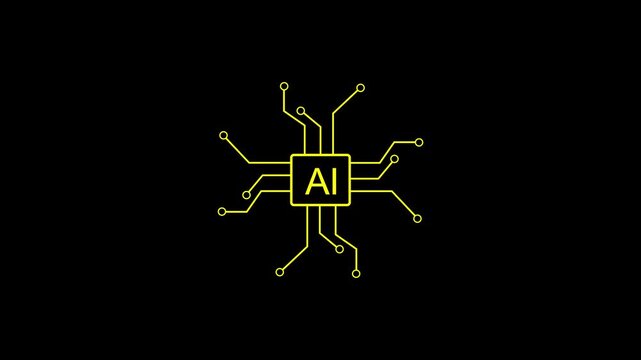 computer processor icon, simple logotype CPU icon animation.