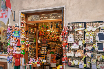 Fototapeta premium Where Childhood Lingers in a Tuscan Workshop Filled With Handcrafted Wooden Wonders
