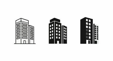 Obraz premium Simple Building Icons Set