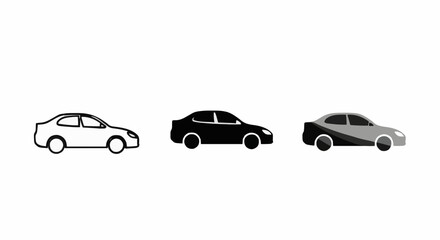 Fototapeta premium Car Icons Set Simple Design