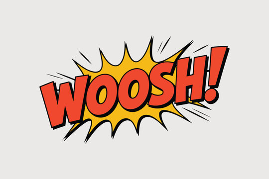 Comic book explosion effect, Woosh sound effect, Cartoon blast, Vector graphic element