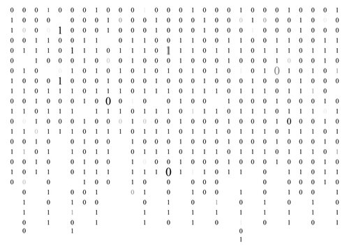 Abstract Binary Code Grid Pattern Representing Digital Data Flow and Computational Logic