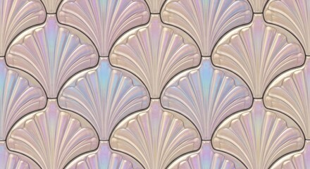 Seamless scallop ceramic tiles in shades of beige pink and blue background wallpaper poster banner download 2026 2027