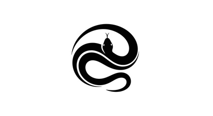 Obraz premium Minimalist black snake logo design