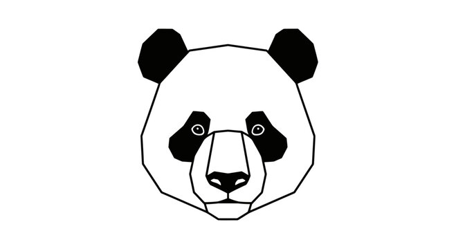 Geometric panda head illustration