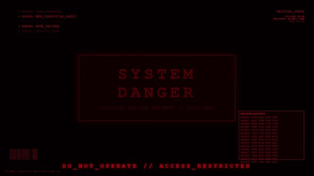 System Memory Corruption Network Breach Critical Failure Error Dashboard.