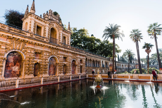 View inside Alc&aacute;zar of Seville which is one of the historic palace where the Spanish Royal Family resides. 