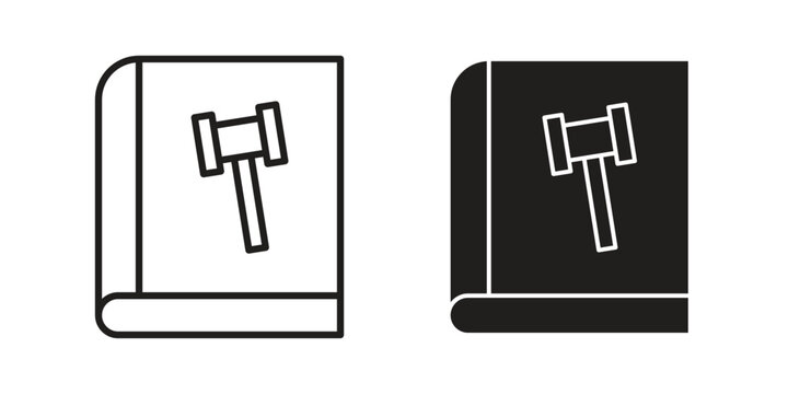 Code of conduct icons line and solid version, outline and filled vector design set