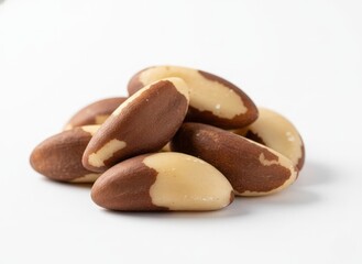 Obraz premium Brazil nuts close-up on white 