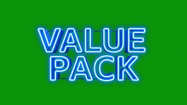 Neon Value Pack Sign on Green Background