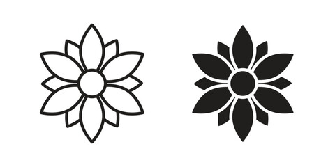 Fototapeta premium Daffodil Flower icons for web and mobile UI design. Glyph vector with editable stroke