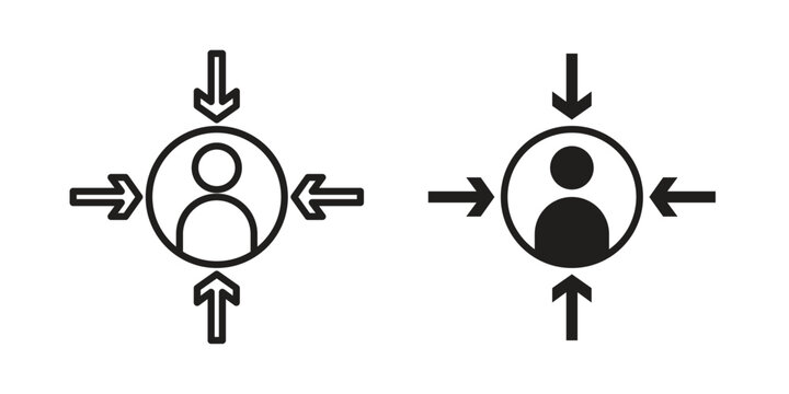 Customer centricity icons for web and mobile UI design. Glyph vector with editable stroke