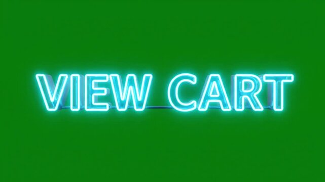 Neon View Cart Button on Green Background