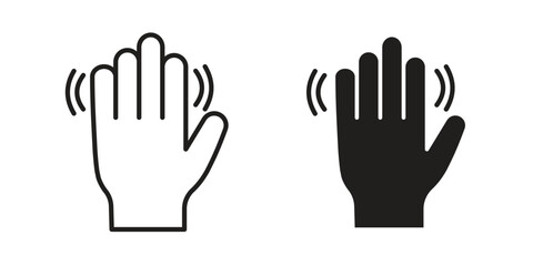 Obraz premium Hello icons for web and mobile UI design. Glyph vector with editable stroke