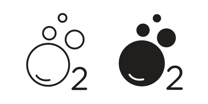 Oxygen O2 icons for web and mobile UI design. Glyph vector with editable stroke