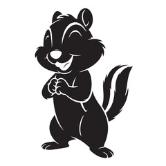 Obraz premium Cute Cartoon Chipmunk Character Silhouette Illustration