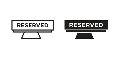 Obraz premium Reservation table icons for web and mobile UI design. Glyph vector with editable stroke