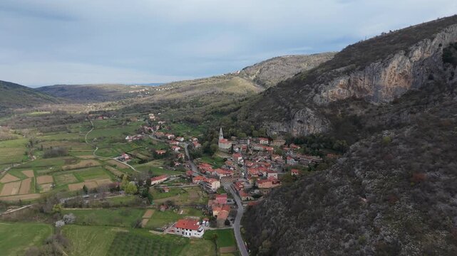 Osp, Slovenia, drone overfly