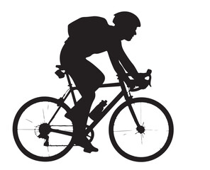 Obraz premium Road Bike Cyclist Riding Bicycle Silhouette Vector