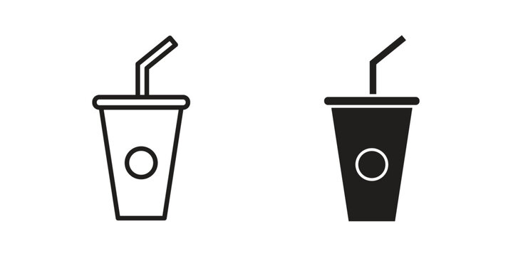 Swoosh Cup icons for web and mobile UI design. Glyph vector with editable stroke