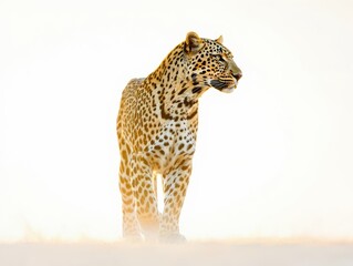 Naklejka premium Majestic Leopard in Golden Light