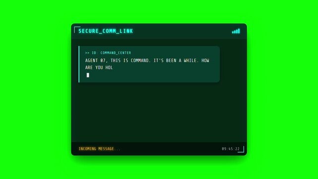 Secure Communication Link Displays Agent Mission Status Updates