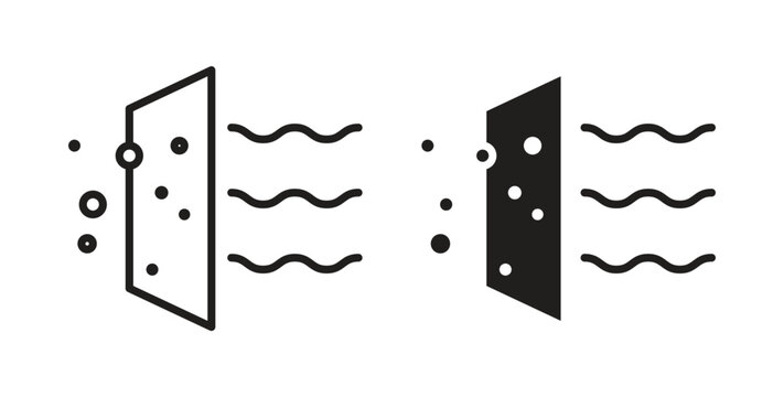 Air purification icons symbol. Simple, flat design for web or mobile app