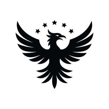 Eagle tattoo vector with wings flying design