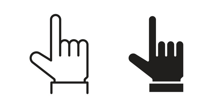 Cursor hand icons symbol. Simple, flat design for web or mobile app
