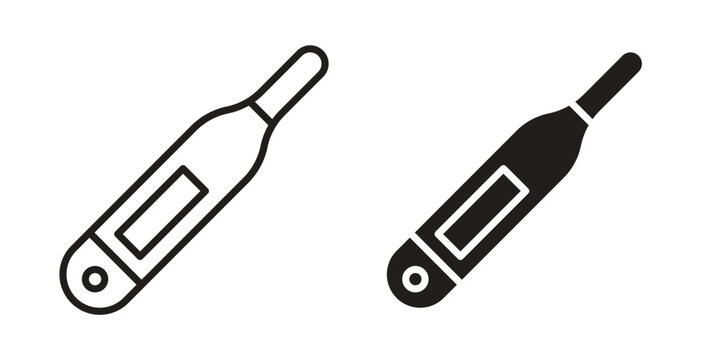 Digital thermometer icons symbol. Simple, flat design for web or mobile app