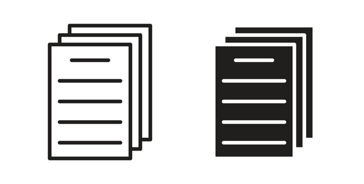 Document papers icons symbol. Simple, flat design for web or mobile app