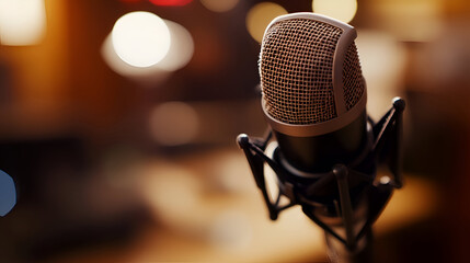 Obraz premium microphone on stage