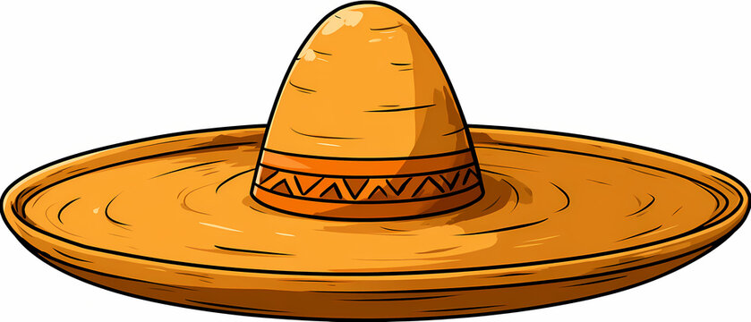 isolated cartoon sombrero hat with stars on a plain background in simple asterix style