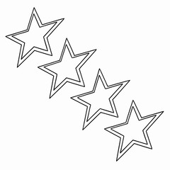 Obraz premium A group of four star shapes