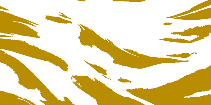 Modern abstract gold brushstroke pattern on white background inspired by animal prints