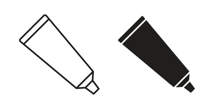 Toothpaste tube icons symbol. Simple, flat design for web or mobile app