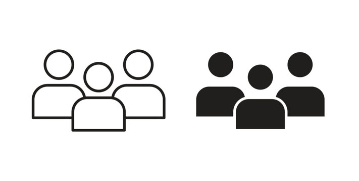 Users icons symbol. Simple, flat design for web or mobile app