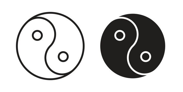 Yin yang icons symbol. Simple, flat design for web or mobile app