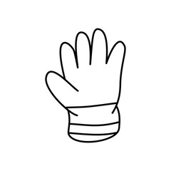 Obraz premium Charming hand-drawn style outline of a single glove, perfect as a simple icon or graphic element representing protection, winter, or various activities, isolated on a clean white background
