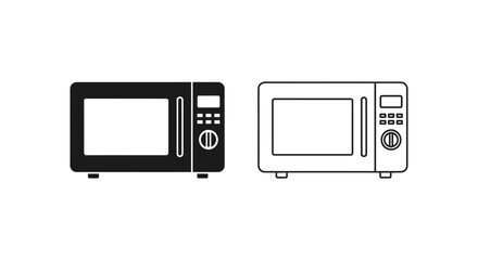 Fototapeta premium Microwave oven line drawings Vector