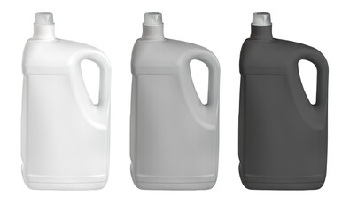Plastic detergent bottles with handle in various colors
