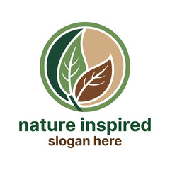 Fototapeta premium nature inspired logo design silhouette vector line art logo design 