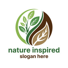 Fototapeta premium nature inspired logo design silhouette vector line art logo design 