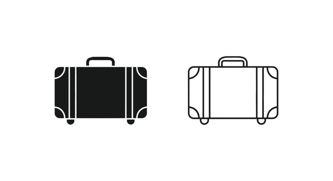 Black and white suitcase illustration Vector