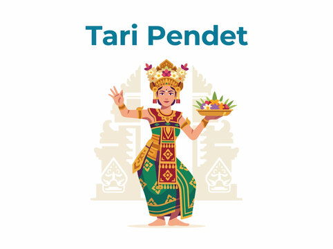 Balinese Pendet Dancer Offering Flowers