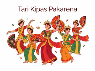 Obraz premium Indonesian Tari Kipas Pakarena Fan Dance Performance