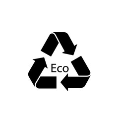 Obraz premium Black recycling eco symbol logo icon.