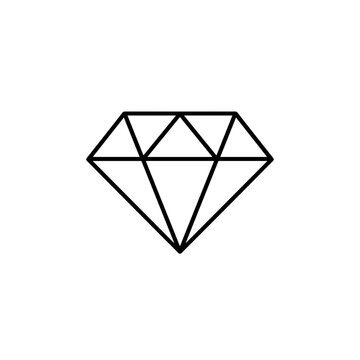 Black line art diamond shape icon.